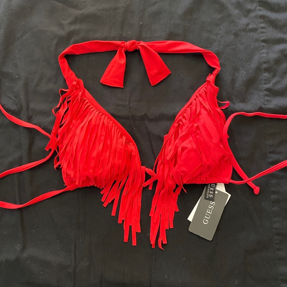 NWT Guess fringe bikini top